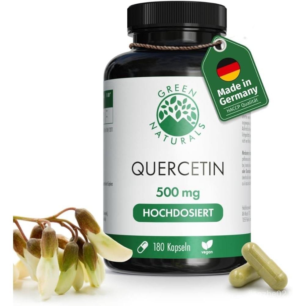 Quercetin – 180 Dose Capsules of 500 mg Made in Germany No Additives 6 Month ply รวมคู่มือหลอดเลือดด