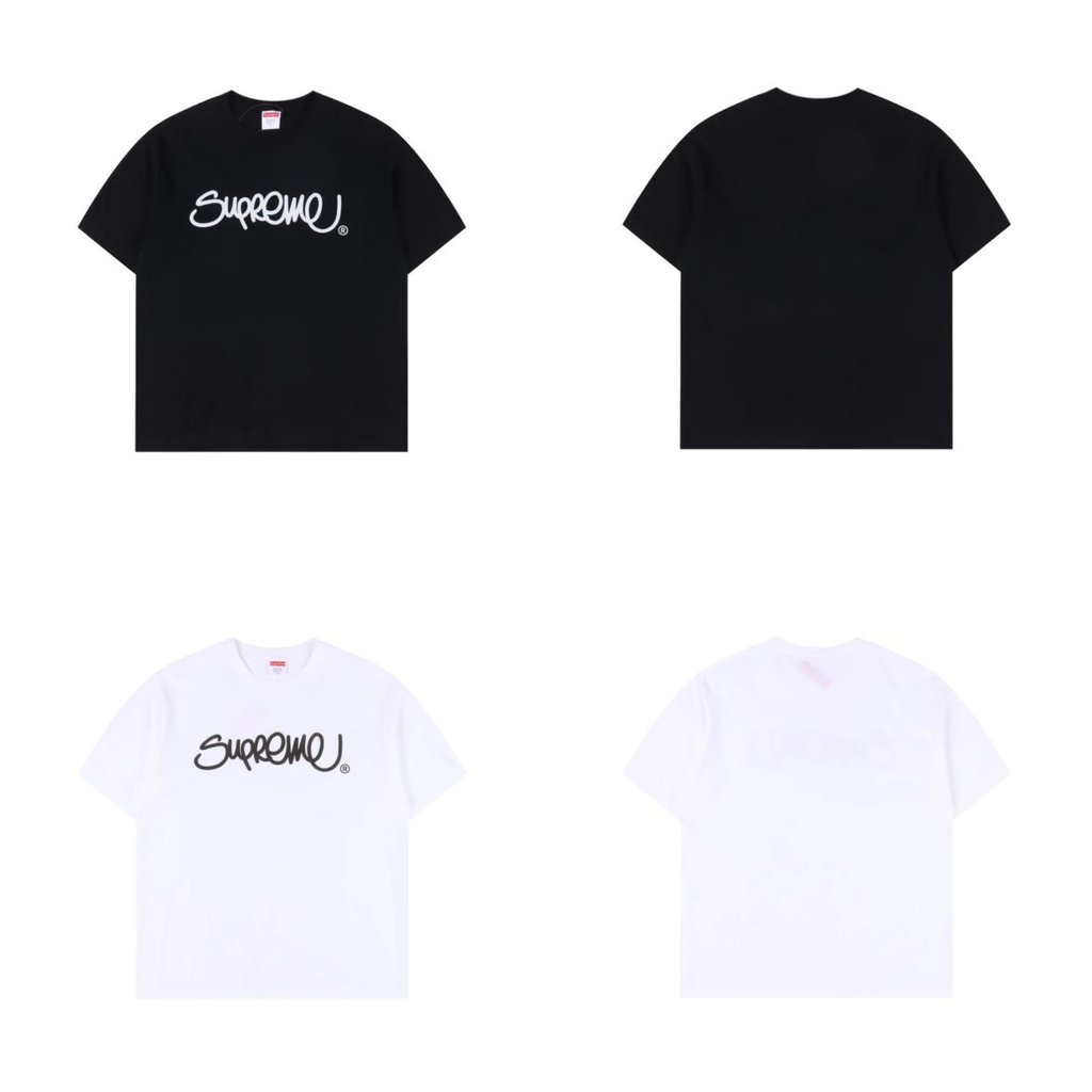เสื้อยืดคู่สไตล์สตรีท ลาย涂鸦 supreme week19ss22 แขนสั้น ทรงคอกลมแฟชั่น
