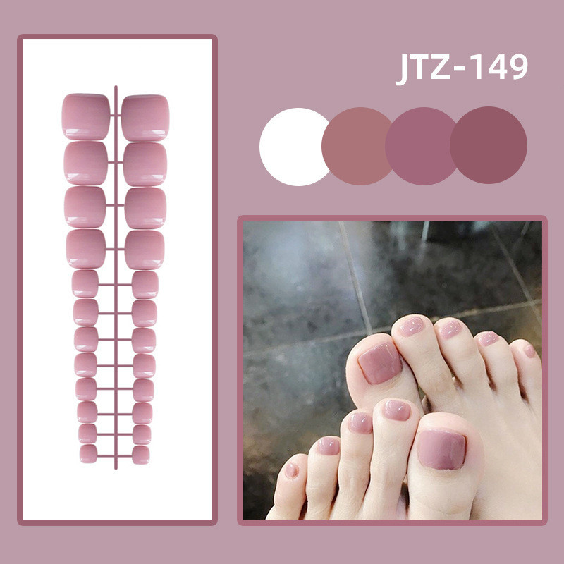 JTZ-149 เล็บปลอม แบบยาว พิมพ์ลาย สีขาวใส แบบถอดออกได้ แฟชั่นฤดูใบไม้ผลิ และฤดูร้อน สําหรับตกแต่งเล็บ