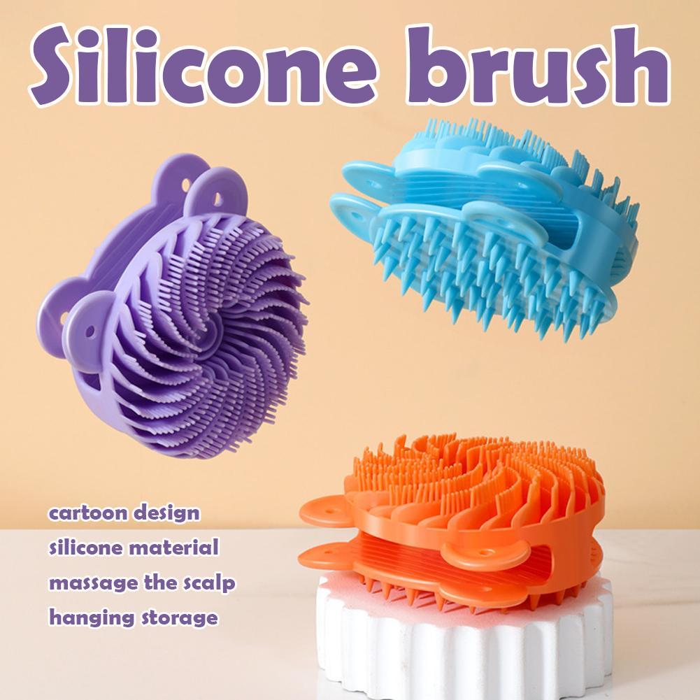 ซิลิโคนนุ่ม Body Scrubber Scalp Exfoliating Non Irritating อาบน้ํานวดเครื่องมือ Care Skin Q2t4