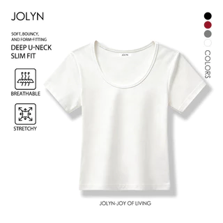 สีทึบ คอUใหญ่ เสื้อยืดแขนสั้นผู้หญิง นุ่มเด้ง เอวเข้ารูป แฟชั่นหน้าร้อน ดูผอมสวย พร้อมส่งค่ะ