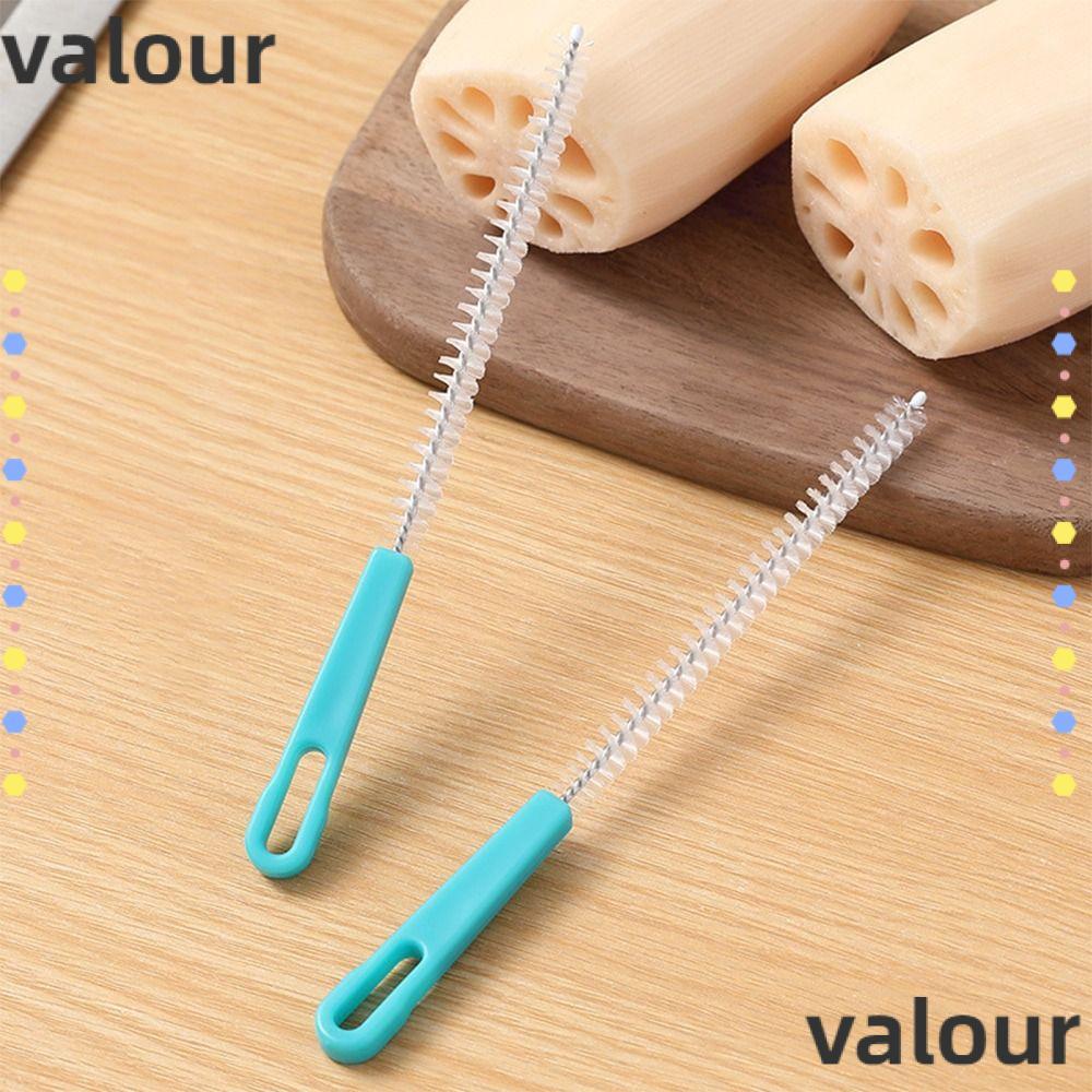 แปรงทําความสะอาดหลอด VALOUR, แปรงล้างหลอดดูดน้ําสแตนเลสแบบพกพา, อุปกรณ์ทําความสะอาดบ้าน ขนแปรงนุ่ม 360 องศา ขัดสะอาดทั่วถึง