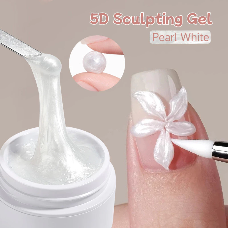【Local】UR SUGAR Pear White Non Stick Hand แกะสลักเจล 5D Embossment Drawing เล็บเจล Polish ChromeBase กาวเจล Easy to Operate