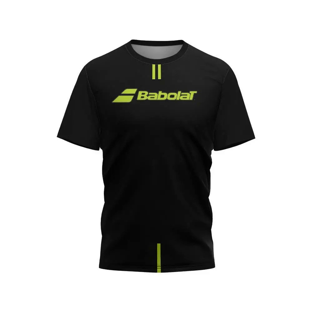 BABOLAT บาเบล เสื้อยืดเทนนิสผู้ชายแห้งเร็วคู่ฟิตเนสการฝึกอบรมชุดฤดูร้อนแสงระบายอากาศแบดมินตันจ๊อกกิ้งชุดกีฬา 6เอ็กแอล