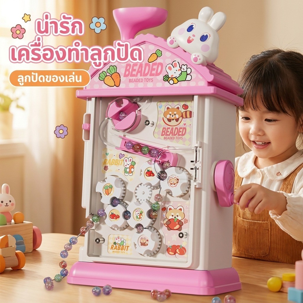 เครื่องทำสร้อยข้อมือเด็ก กระต่ายน่ารัก DIY  400 ลูก ของเล่นสร้างสรรค์ พร้อมส่งจากกรุงเทพฯ COD