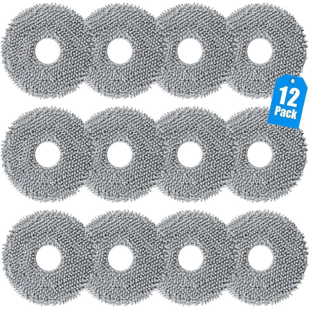 12 แพ็ค Mop Pads อุปกรณ์เสริมใช้งานร่วมกับ Roborock Q Revo,Qrevo S/Plus/Pro/MaxV, Qrevo Master/Curv/