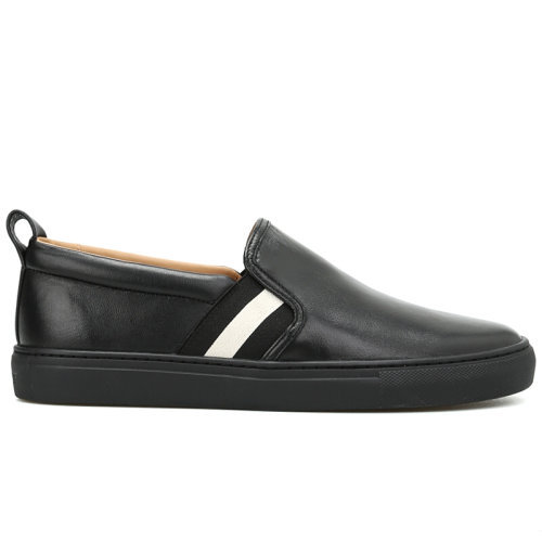 [รวมภาษี] BALLY/Barry รองเท้าผู้ชายแฟชั่นหนังสีดําเย็บรองเท้ากีฬาลําลองผู้ชาย 6198485