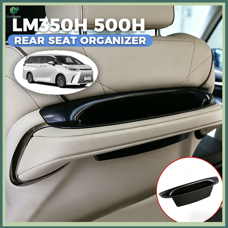 Lexus LM350H 500H สีดําด้านที่นั่งด้านหลัง Organizer Garnish อุปกรณ์ตกแต่งภายในรถยนต์