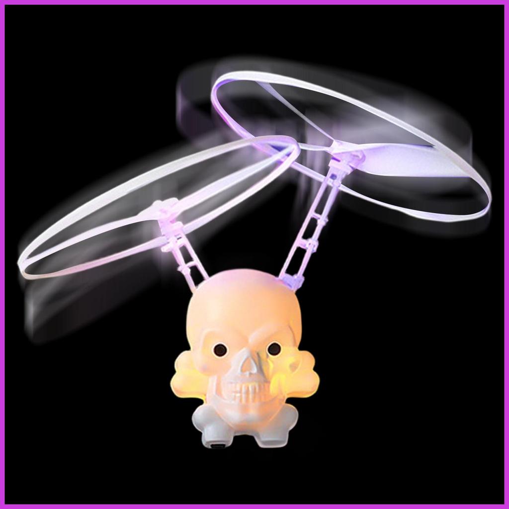 Light Up Flying ของเล่นเปลี่ยนสีชาร์จด้วยแสงลอย Flying Spinner Skull ของเล่นสําหรับบ้านในร่ม chenhom
