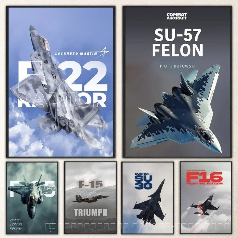 1 PC A-American Fighter A10 F22 F14 F15 F16 Apacheโปสเตอร์Self-adhesive Artกันน้ําสติกเกอร์กระดาษ Ho