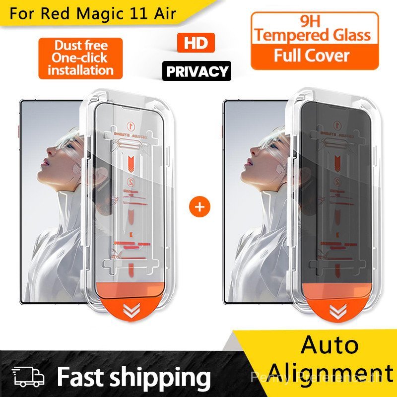 ติดตั้งง่าย HD ความเป็นส่วนตัว Anti Spy กระจกนิรภัยป้องกันหน้าจอสําหรับ ZTE Nubia Red Magic 11 Air 11 Pro Plus 10S Pro 9 Pro Plus 8 Pro 8 7 6 5 4 3 2 พร้อมเครื่องมือคลุมทั้งหมดทําความสะอาดห้อง