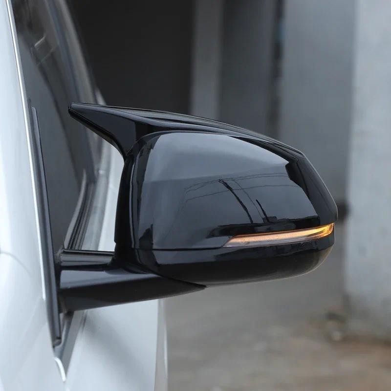 สําหรับ BMW X1 iX1 U11 2023-2024 ABS สีดํารถกระจกมองหลังหมวกสติกเกอร์รถอุปกรณ์เสริม (LD)