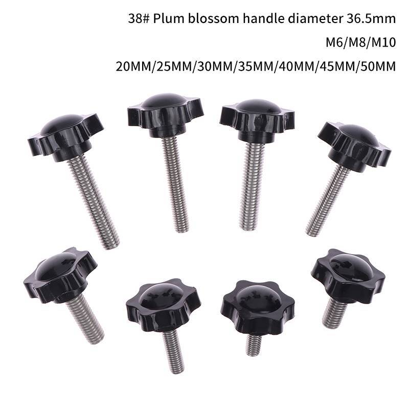 [CLA] อุปกรณ์อุตสาหกรรม 2 ชิ้น M6 M8 M10 38 # เกลียวรูปดาวแคลมป์โบลต์ลูกบิดเบกาไลท์สกรูจับหัวพลาสติก