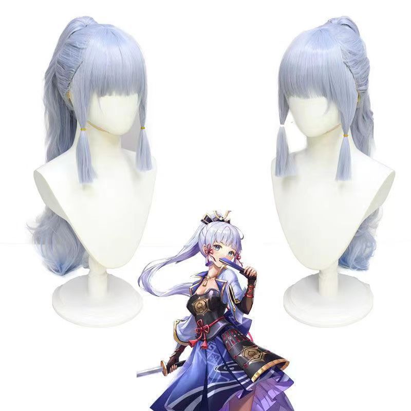 Original God Cos Wig God Li Hua Cos Wig Modeling Role Style Light Silver Single Ponytail Cosplay Lon
