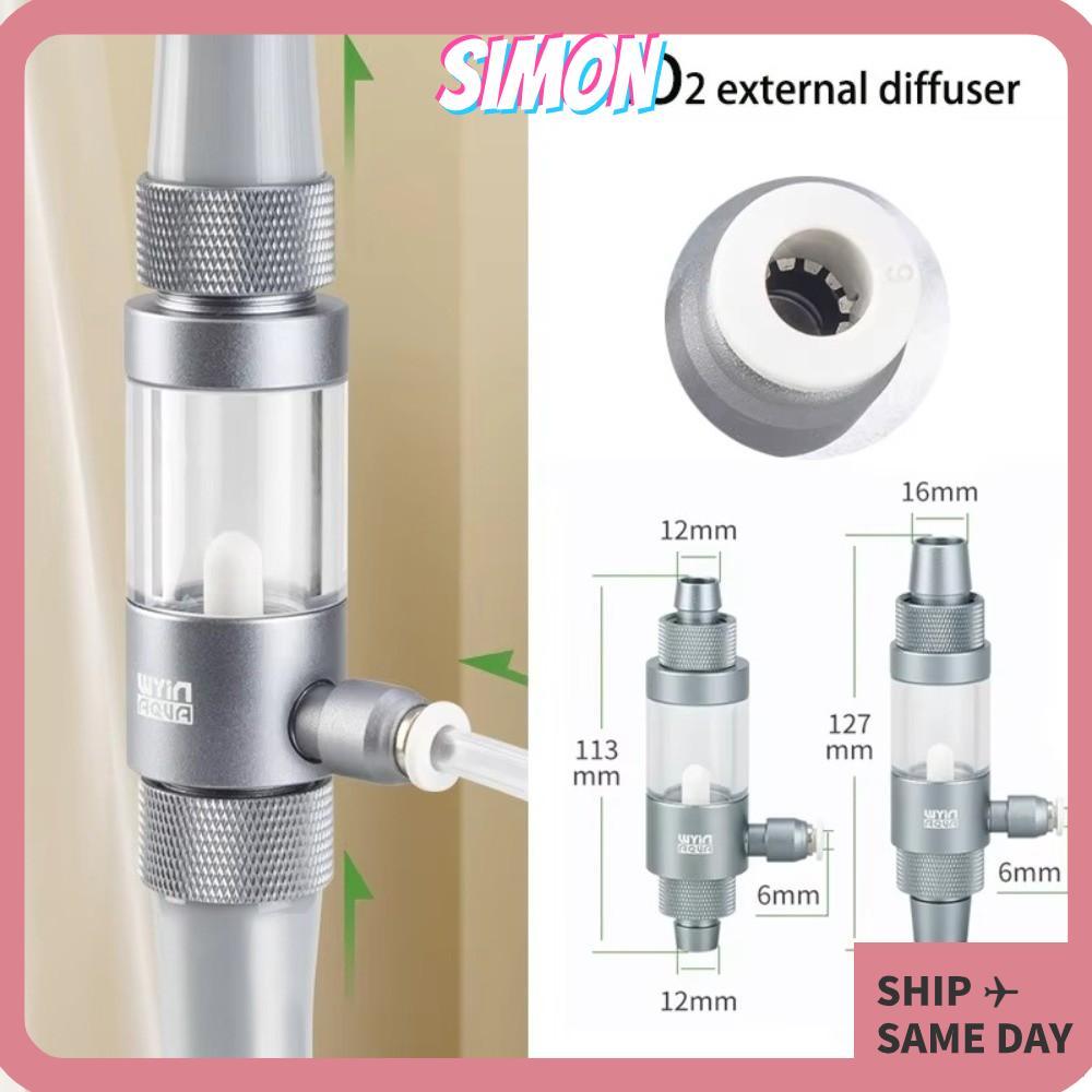 SIMON CO2 เครื่องพ่นยาภายนอก, Anti Reflux Quick Insting Aquarium CO2 Diffuser, ถังปลา CO2 อุปกรณ์เสร