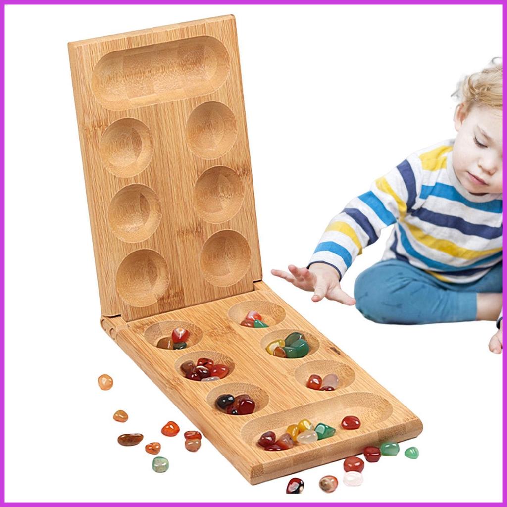 Africa Mancala Board Game Folding Mancala Board Game Set Portable Marble Game for Travel Folding Boa