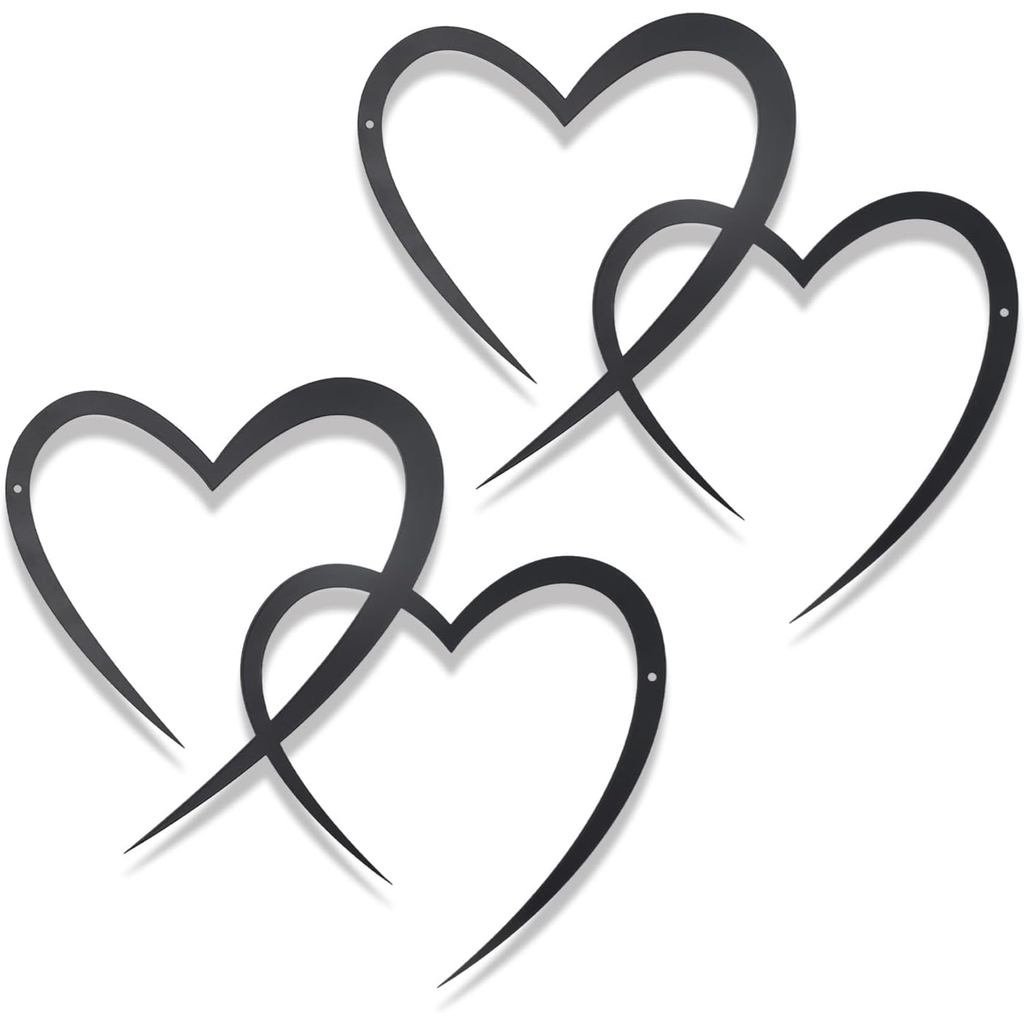 OYEFLY Infinity Heart Metal Wall Decor,Infinity Heart Wall Decor for Room Living,Wedding Decor (สีดํ
