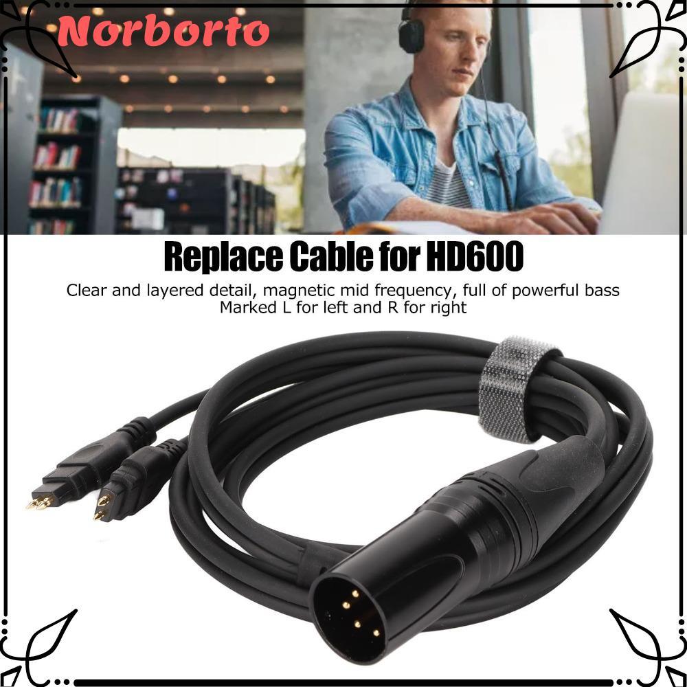 NORBORTO 4 Pin XLR ชายสาย, 1.5 M / 4.9ft Plug and Play หูฟังหูฟังอัพเกรดสําหรับ Sennheiser HD650 HD6
