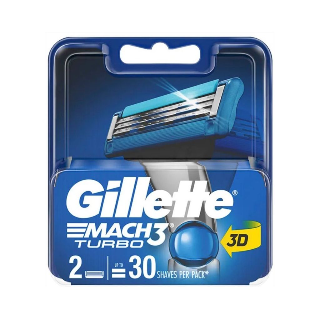 ยิลเลตต์ ใบมีดโกนมัคทรีเทอร์โบ (Gillette Mach 3 Turbo Blades 2Pcs.)