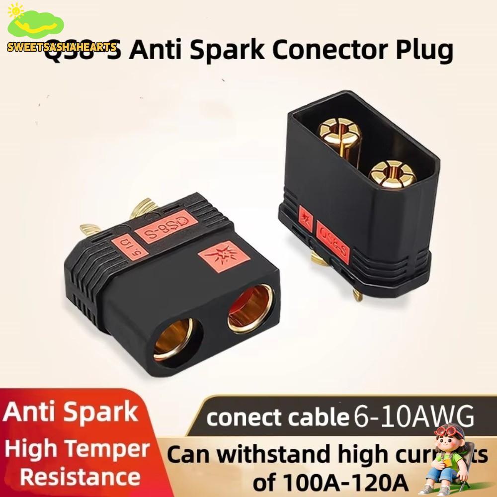 SWEE QS8P-S ปลั๊กแบตเตอรี่,ขั้วต่อ QS8-S กําลังสูงชุบทอง, Anti Spark Black RC อุปกรณ์เสริมสําหรับ RC รุ่นรถ