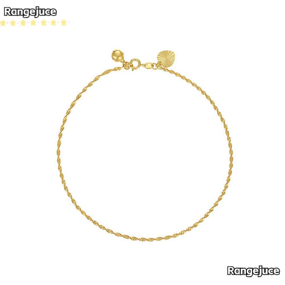 RANGEJUCE สร้อยข้อเท้า Love Heart Water Wave Thin Chain สำหรับผู้หญิง ออกแบบบางเบาและสวยงาม