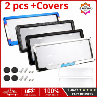 2PCS LTO Premium Metal License Plate Frame Chrome Plate Number Holder Universal Car Accessories