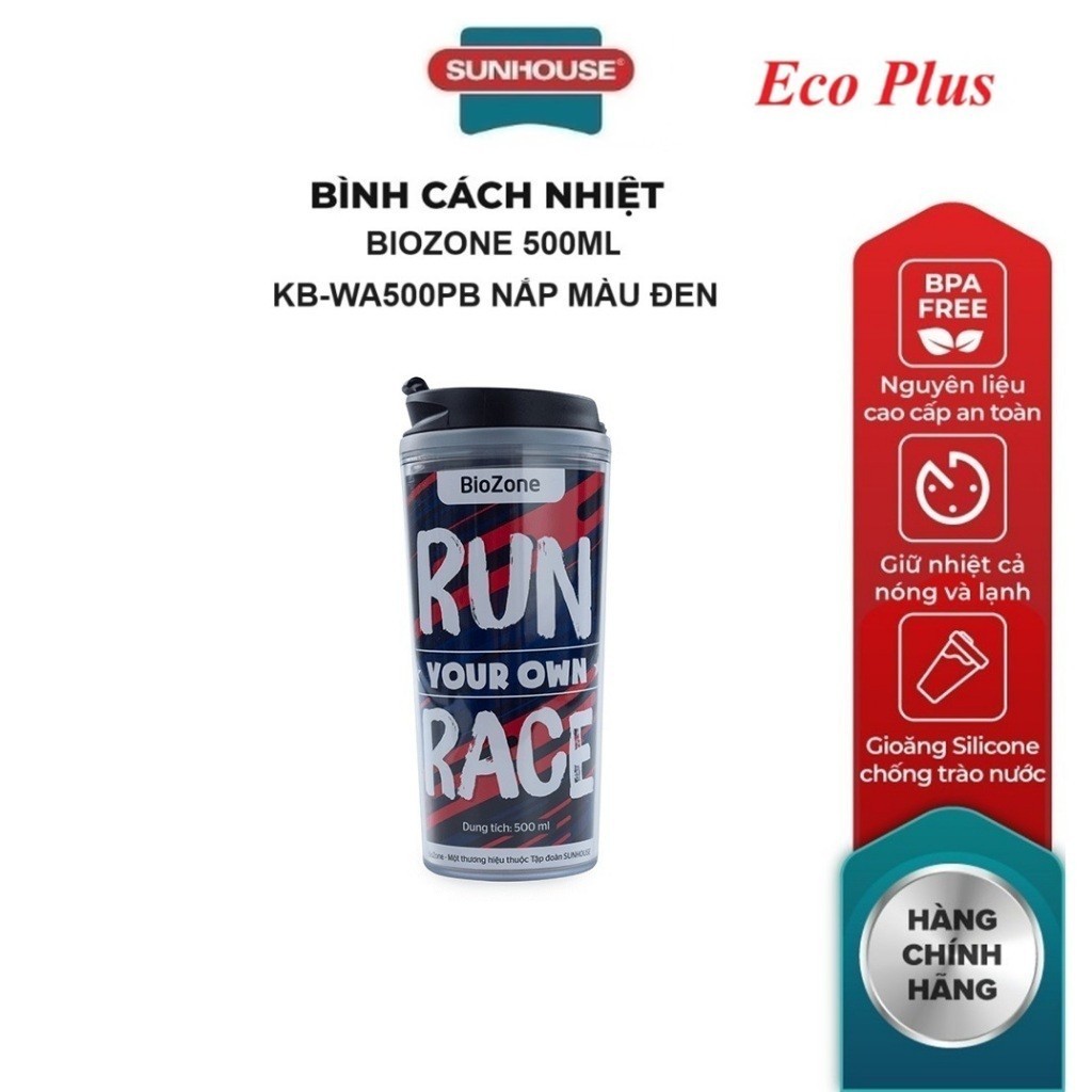 BIOZONE 500ML HEAT BOTTLE KB-WA500PB สีดํา LID