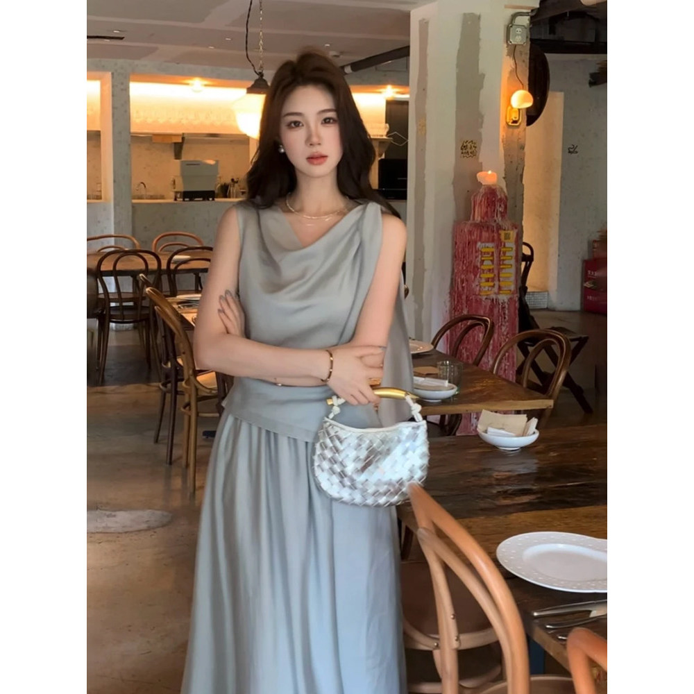ชุดเซตผู้หญิง ชุดเซ็ท ผู้หญิง STRIVE UMiko เสื้อสตรีสตรีคอปกเรียบหรูสไตล์ฝรั่งเศสสำหรับสาวอวบชุดกระโ