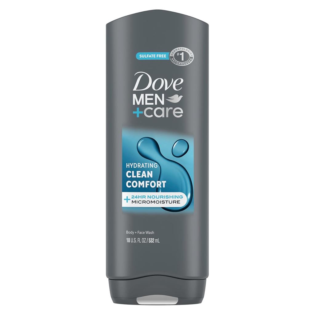 Dove Men+Care Body and Face Wash Hydrating Clean Comfort Body Wash สําหรับผู้ชายที่มีเทคโนโลยีความชื