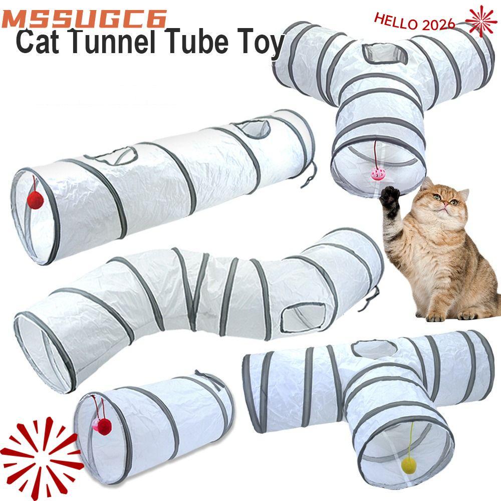 IMSSUG Cat Tunnel Tube,พับ Breathable Cat Nest,แบบพกพาโพลีเอสเตอร์ + ลวดเหล็กการฝึกอบรม Interactive Cat Maze Tunnel Cat