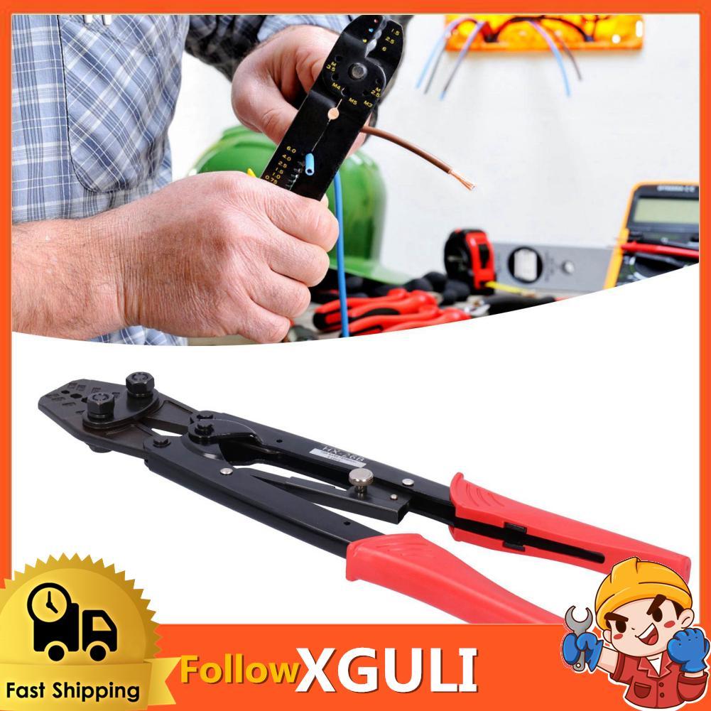 Xguli เครื่องมือย้ำหางปลา AWG 10-4 สำหรับขั้วต่อแบบหดด้วยความร้อนและการย้ำสายไฟ