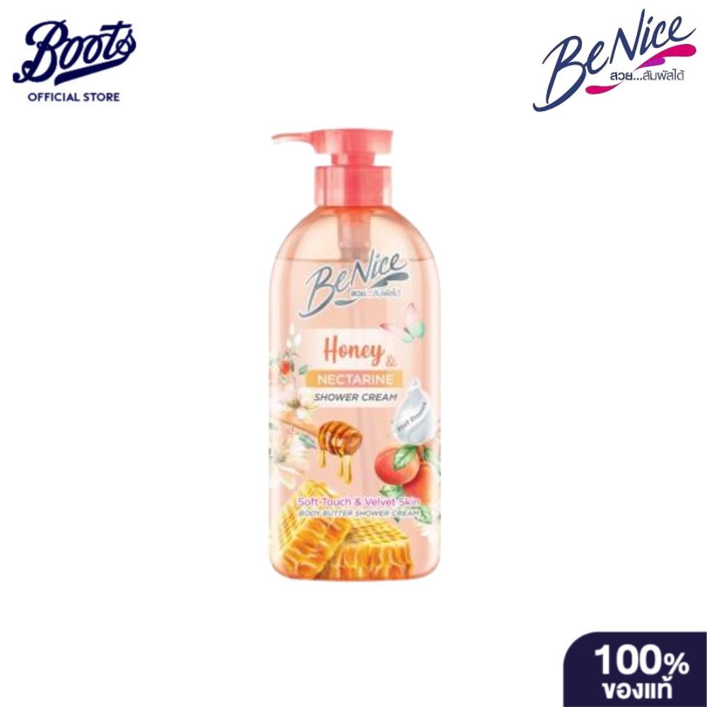 Benice Shower Cream Honey & Nectarine Body Butter 450 ml.บีไนซ์ครีมอาบ ฮันนี่ แอนด์ เนคทารีน บอดี้ บัตเตอร์ 450 มล.