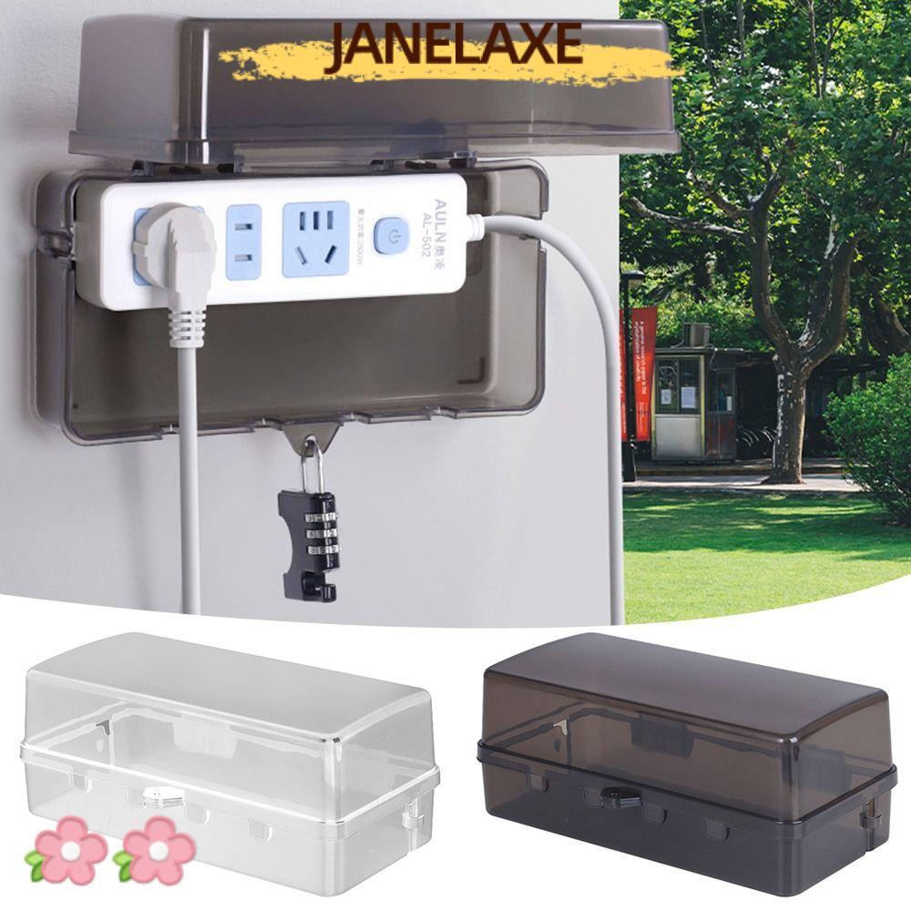 JANELAXE932JN ฝาครอบตะกั่วขยาย, กล่องปลั๊กกันขโมยกันน้ํา, แบบพกพา Weatherproof Protect Outlet ฝาครอบป้องกันซ็อกเก็ตพลาสติกกลางแจ้ง
