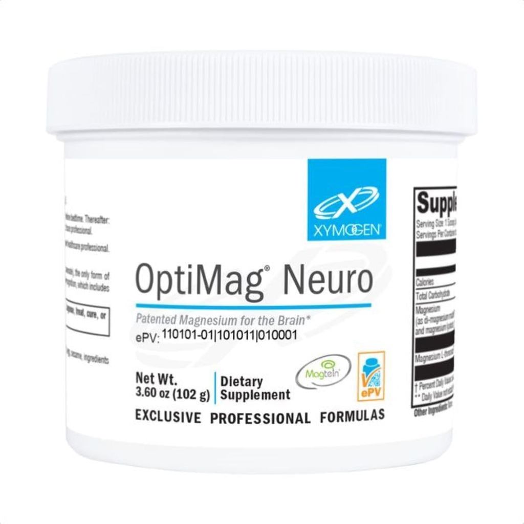 XYMOGEN OptiMag Neuro - Brain Health & Relaxation Support - Magnesium Glycinate & L-Threonate - Chel