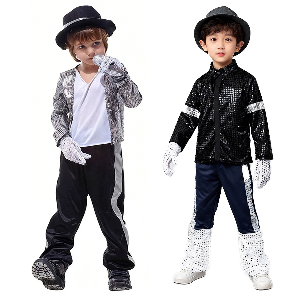 เครื่องแต่งกายสำหรับเด็กผู้ชาย ชุดคอสเพลย์ Super Star Michael Jackson เพอร์ฟォรมานซ์บนเวที