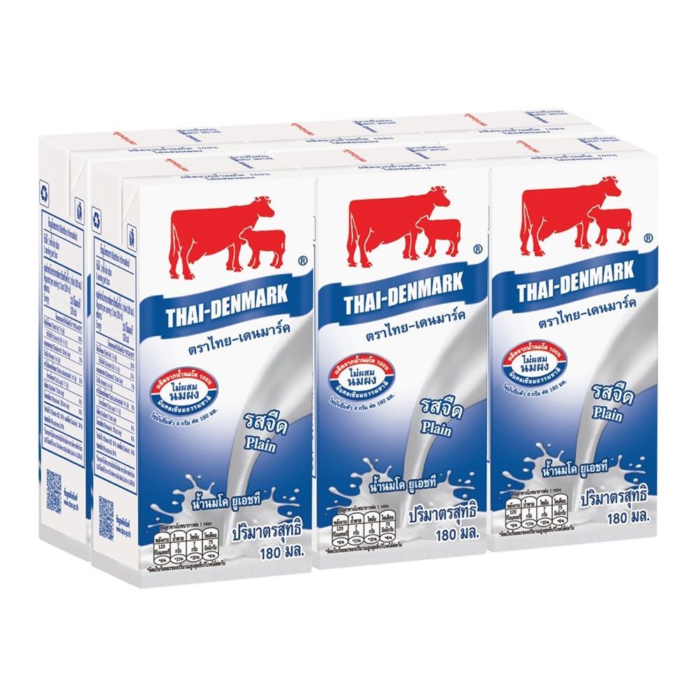[สินค้าส่งด่วน] ไทยเดนมาร์ค นมยูเอชที รสจืด 180 มล. แพ็ค 6 THAI DENMARK UHT PLAIN 180 ML. PACK 6