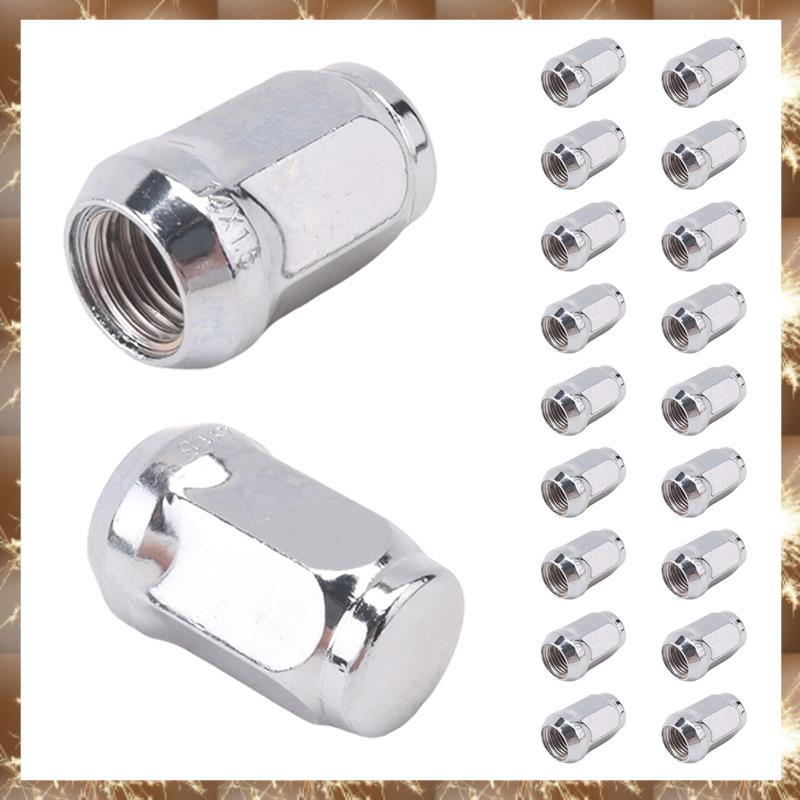 (YOU Q N)20 ชิ้น 14X1.5 Lug Nuts - 19 มิลลิเมตร Lug Nut 1.38 นิ้วสูง 3/4 นิ้ว Hex Chrome Lug Nuts, ส