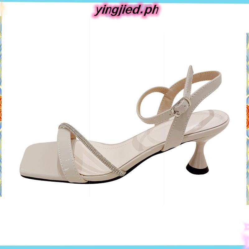 Mikana Soirée Steps Mizue 3 นิ้ว Triangle Bloc k Heel Sandals สําหรับผู้หญิงงานแต่งงานพรหมปาร์ตี้ส้น