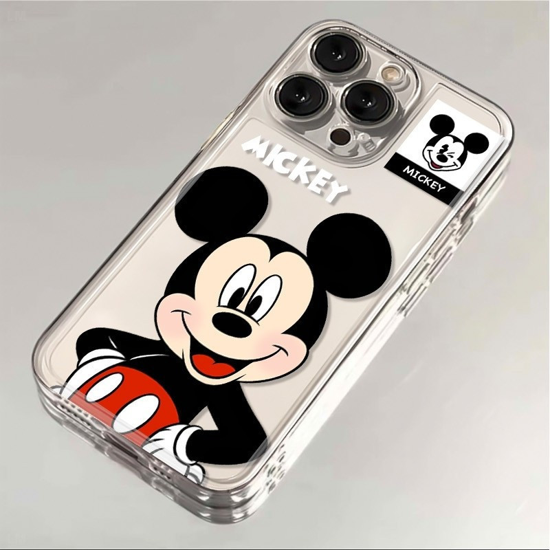 สําหรับส้อมเอวการ์ตูนเมาส์ประณีตโปร่งใส Shock-Resistant Case เหมาะสําหรับ iPhone 17promax/15/13pro/16promax/12/11pro/13/7plus/16pro Shock-proof เคสโทรศัพท์