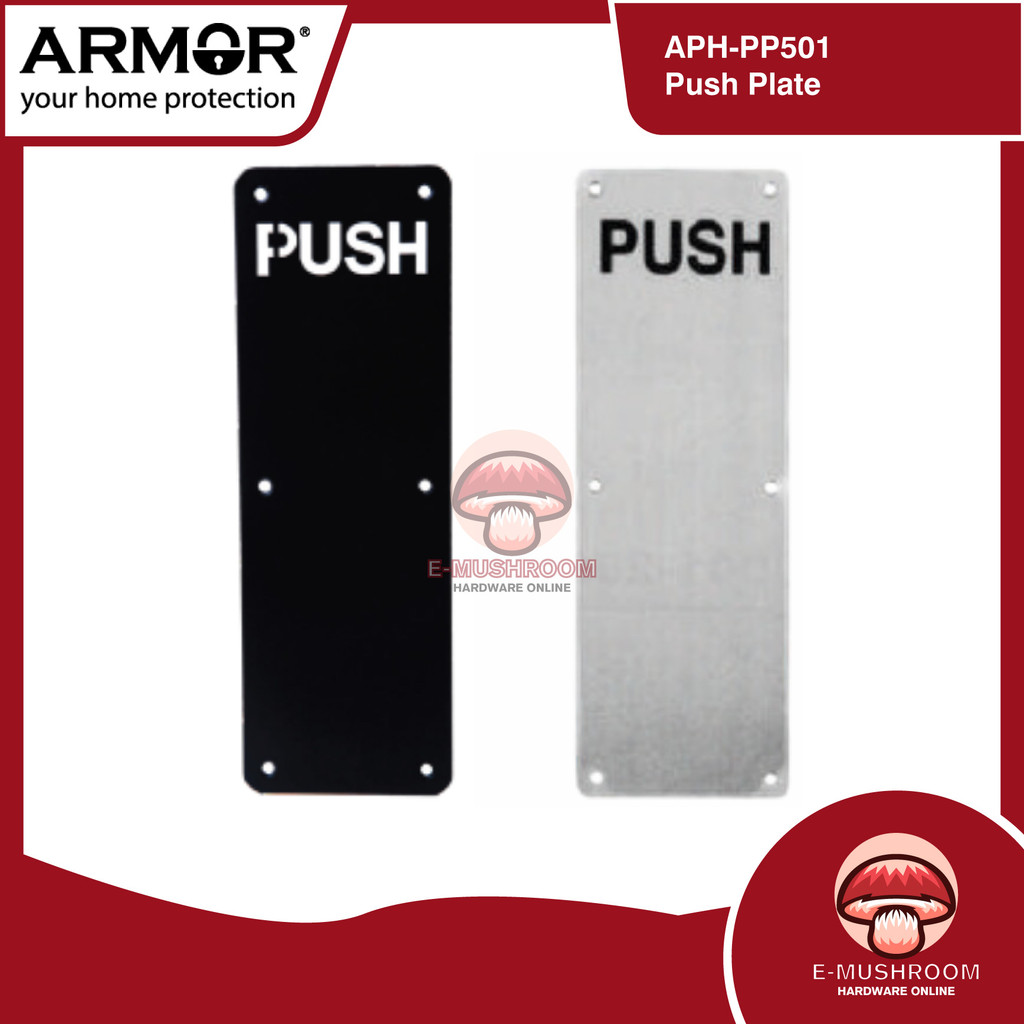 Armor Push Plate Handle Stainless Steel Door Push Plate Matt Black/Silver for Door Protection APH-PP