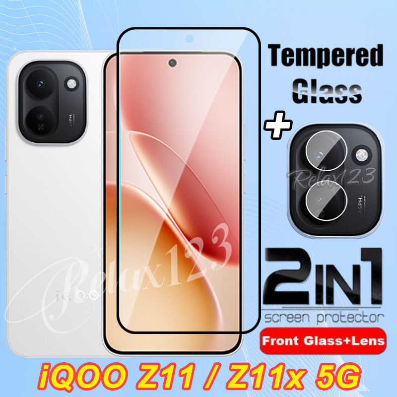 สําหรับ iQOO Z11 Z11x 5G 2IN1 Full Screen Protector กระจกนิรภัยสําหรับ Vivo iQOO Z11 Turbo iQOOZ11x iqoo z 11 x iQOO Z11X 5G 2026 ฟิล์มนิรภัย HD Clear Film Protector ฟิล์มเลนส์