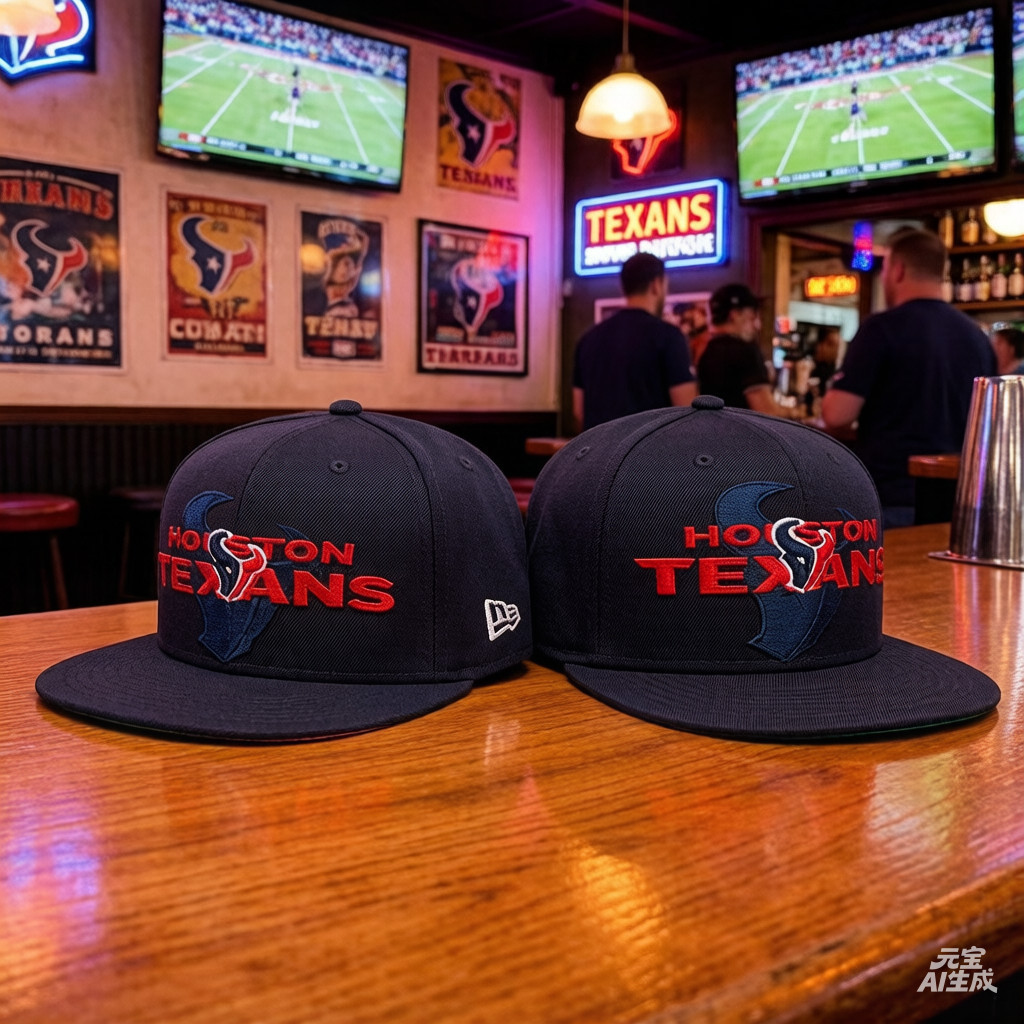ขายร้อนใหม่ ErIa Mens New ErIa Navy Houston Texans Overlap Wordmark 9FIFTY Snapback Hat หมวกกันแดดแบ