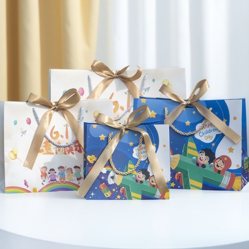 六一儿童节礼品袋手提袋礼盒纸袋子礼物袋幼儿园送学生包装袋礼袋Children's Day Gift Bag on June 1st26.5.1