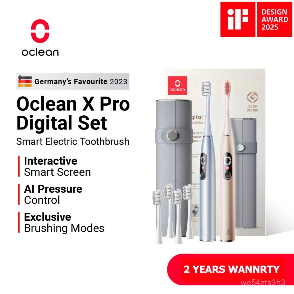 Oclean X Pro Digital Set Smart Electric Toothbrush with Touch Screen With Travel Box More Brushhead