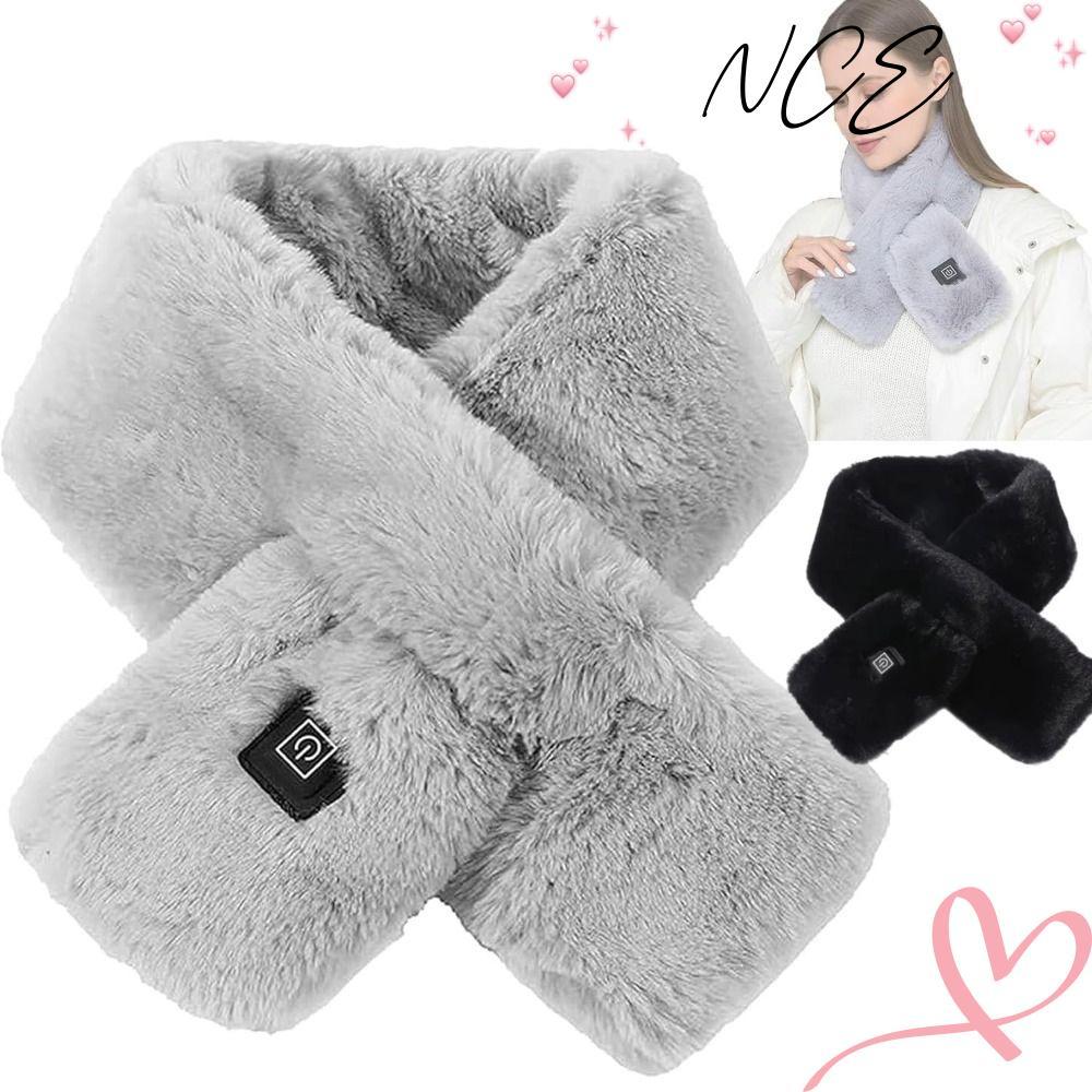 NCE ผ้าคลุมไหล่ชาร์จ USB, ผ้าพันคอคออุ่นกํามะหยี่ฤดูใบไม้ร่วงฤดูหนาว, อุปกรณ์ป้องกันคอ, ผ้าพันคออุ่น