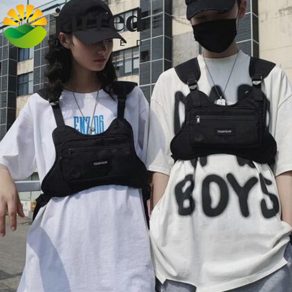 JARRED Hip Hop Vest Bag, Hip Hop Functional Chest Bag,Functional Vest Bag Waterproof Streetwear Larg