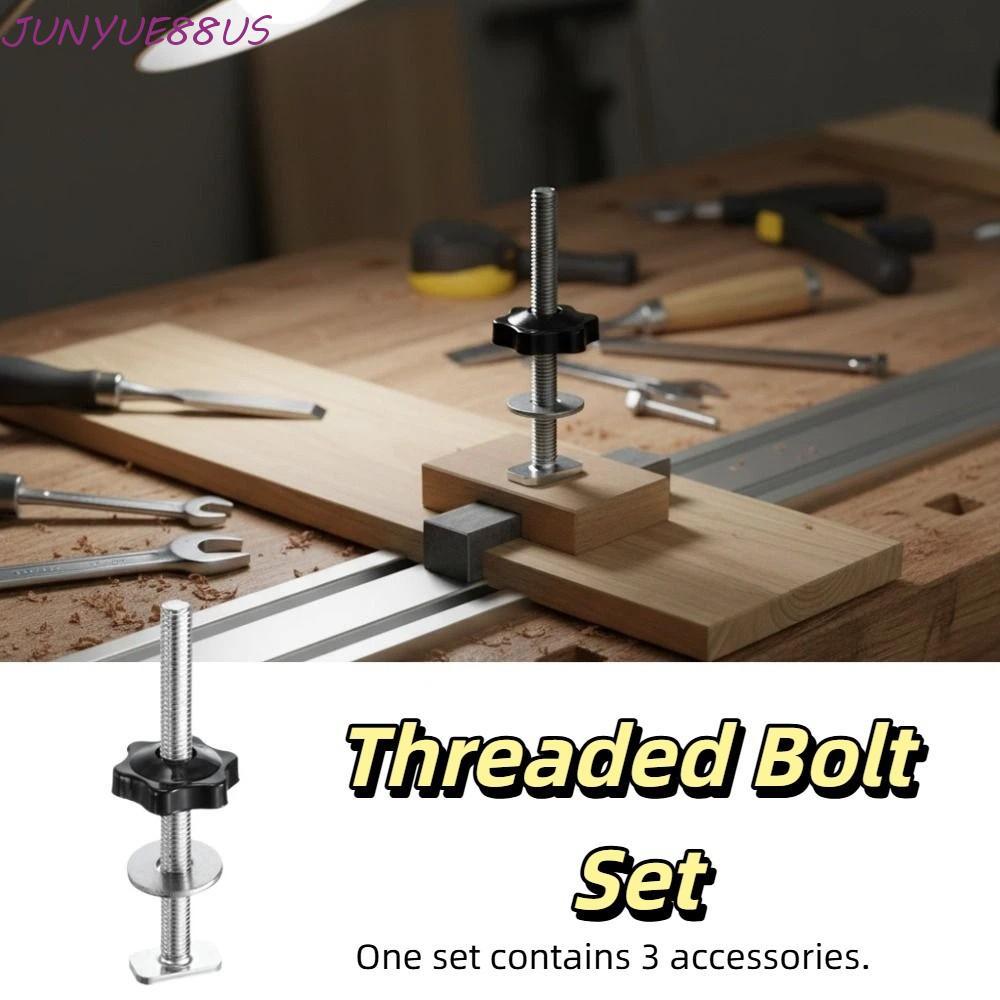 JUNYUE88US T-Slot Slider, M8x100 มม.Heavy Duty Miter T-Track Jig, Jig Plum Star Knob T-Track สกรูสกร