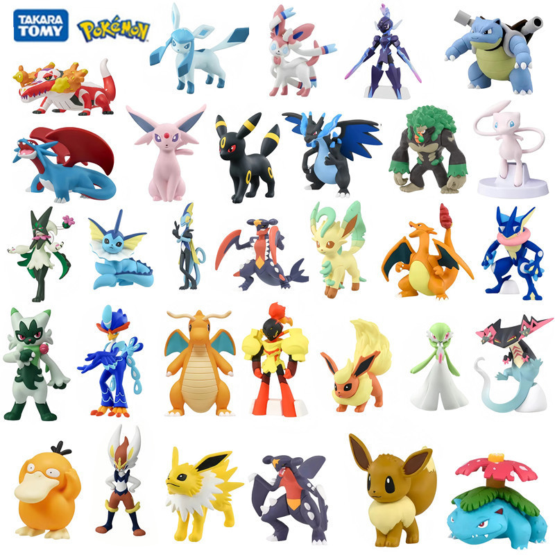 ของแท้ TOMY TOMY Pokémon MS Series รูปของเล่นรุ่นตุ๊กตาโปเกมอนตุ๊กตาตกแต่ง