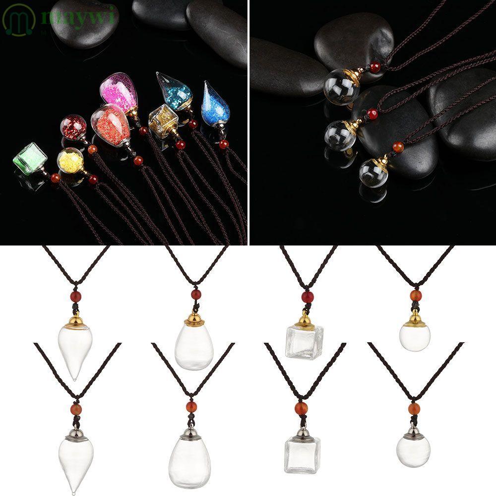 MAYWI สร้อยคออินเทรนด์สําหรับผู้หญิงผู้ชายแขวนจี้สําหรับรถยนต์ Oil Diffuser Vial