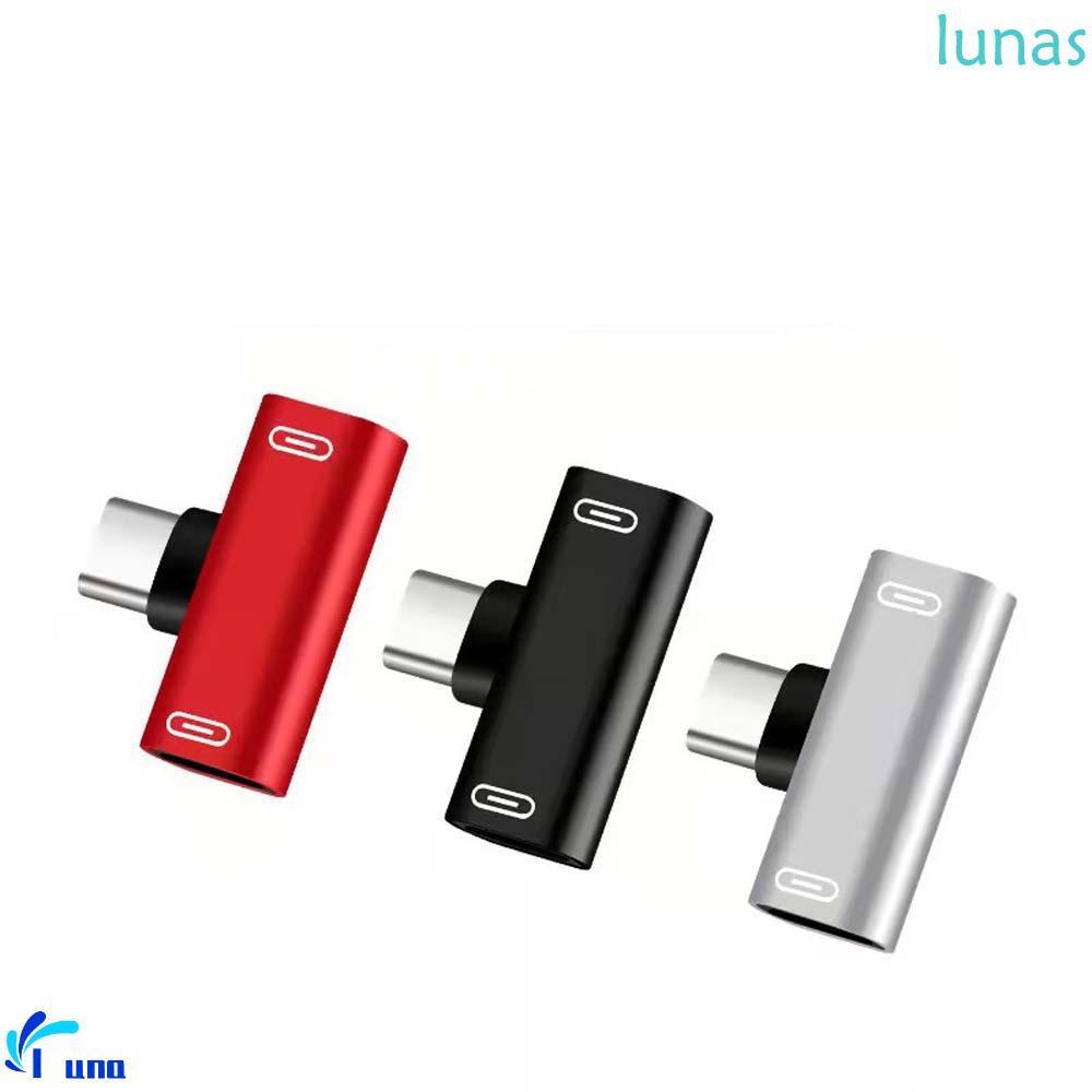 LUNASOL Type-C Adapter ที่ชาร์จหูฟัง 2 in 1 Type C ตัวแปลงหูฟัง